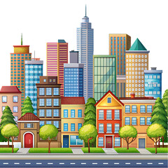 Fototapeta premium Minimalistic Vector Art Of Charlotte39s Skyline On A Sunny Day