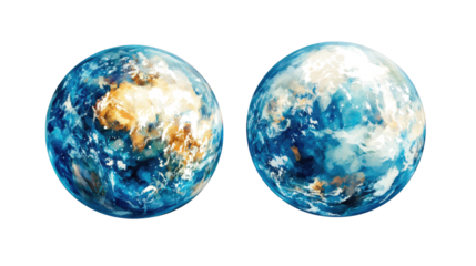 Realistic Earth Planets on Transparent Background Generative AI