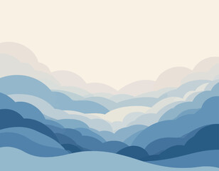 Fototapeta premium Blue Gradient Mountain Landscape 