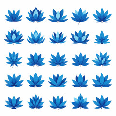 Fototapeta premium Blue Lotus Flower Set - 25 Variations 