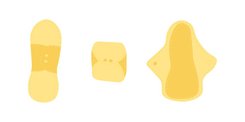 Reusable cotton sanitary napkin for menstruation. Eco-friendly lifestyle