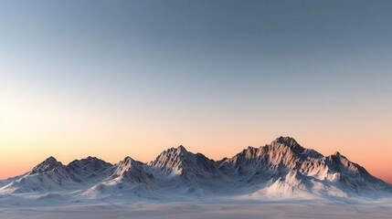 Panoramic landscape, wide angle, morning view, 3D illustration, ,