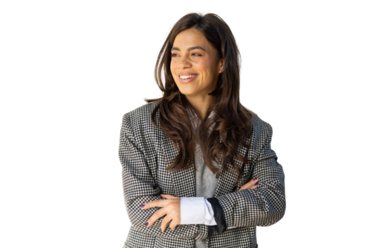 Young Latina professional looking focused and determined