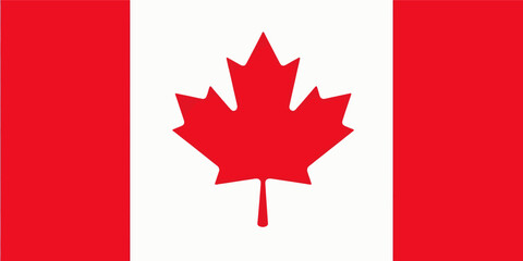 Fototapeta premium Canadian Flag with Red Maple Leaf 