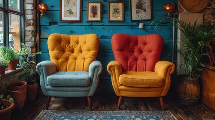 Vintage Photography, vibrant colors, nostalgic items, indoor setting, inviting