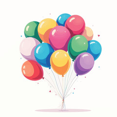 Colorful Balloons On White Background 

