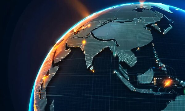 Globalization of Earth Technology, line lights transmit data