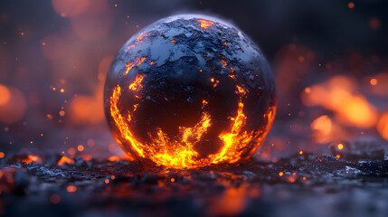 Molten Lava Orb with Burning Pulses