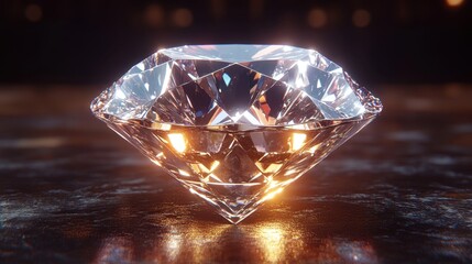 A brilliant cut diamond sparkles under the warm glow of candlelight showcasing its exquisite clarity and dazzling facets