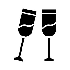 Champagne Glasses glyph icon