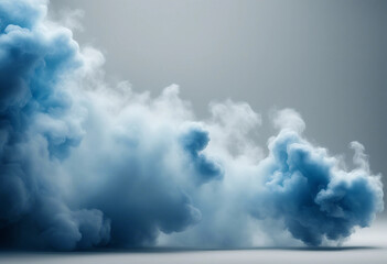 Obraz premium A blue smoke explosion border isolated on white background transparent graphic resources