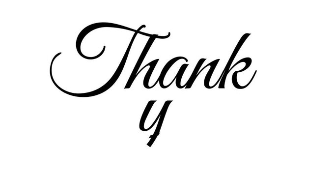 Animated Thank You Lettering, writing thank you text, gratitude calligraphy, footage