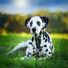 Dalmatian domestic dog scient. name Canis lupus familiaris mamma