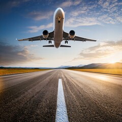 Fototapeta premium aircraft taking off, AI generated