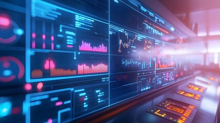 High Tech Digital Dashboard Tracking Environmental Data Metrics and Analytics