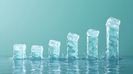 Melting Ice Bar Graph Showcasing the Impact of Climate Change Over Time