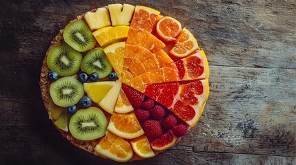 Fruit Pie Chart Blending Culinary Arts and Data Visualization Concept