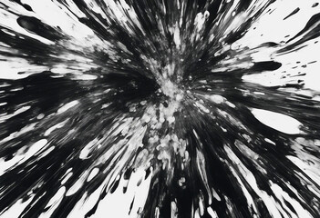 Obraz premium Abstract black in splash paint brush strokes stain grunge isolated on white background Japanese styl