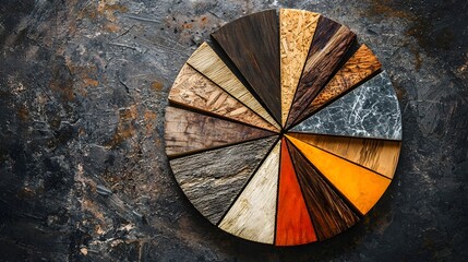 Pie Chart Made of Various Materials Representing Industry Composition in Economy