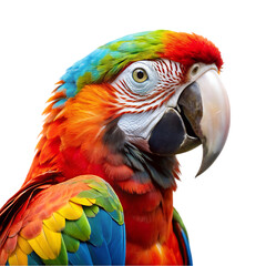 Fototapeta premium Closeup shot of a macaw parrot with colorful feathers