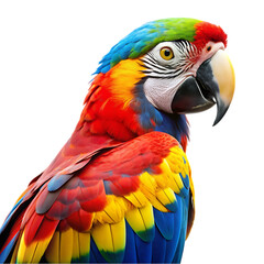 Fototapeta premium Closeup shot of a macaw parrot with colorful feathers
