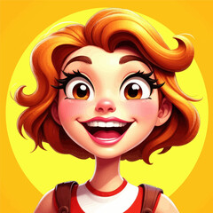 Fototapeta premium Smiling Cartoon Girl 