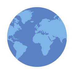 Planet Earth. Blue planet Earth. Color simple flat illustration.