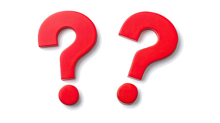 Collection of Red Question Marks Isolated on a Transparent Background Generative AI