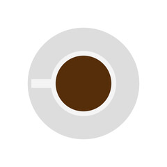 A cup of tea or coffee, a hot drink. Color simple flat illustration.