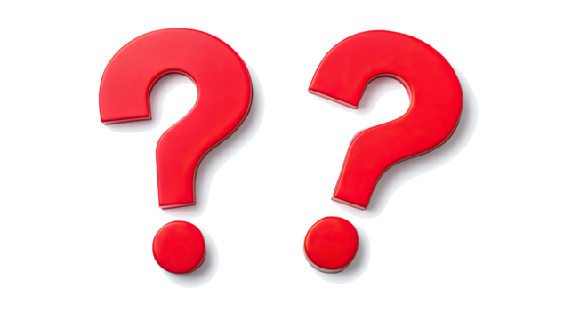 Collection of Red Question Marks Isolated on a Transparent Background Generative AI - Powered by Adobe
