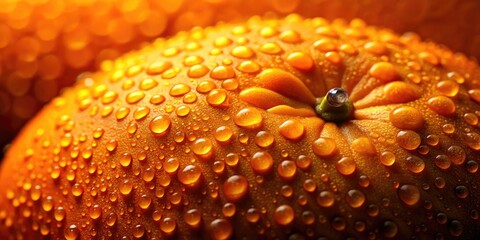 Stunning Portrait of Water Droplets on an Orange, Capturing Nature's Beauty and Freshness with Vibrant Colors, Macro Photography, Fruit Close-Up, Refreshing and Juicy Details