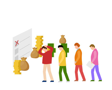 Unemployment benefits. Vector simple color flat illustration.