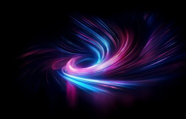 Obraz premium Abstract glowing lines swirl in a vibrant blue and pink vortex, creating a sense of energy and movement.