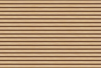 Wooden panel wall background. Horizontal wooden planks with seamless pattern creating rustic backdrop. Light and dark stripes emphasize texture and natural wood grain. Furniture design.