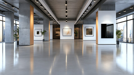 Obraz premium Modern art gallery with natural light