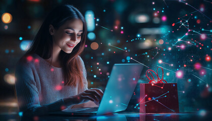 woman with christmas gift