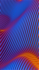 Abstract Blue and Orange Wavy Lines - Flowing Geometric Pattern