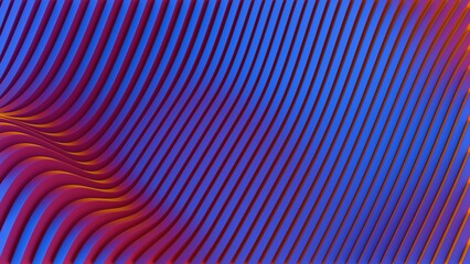 Abstract Blue and Orange Wavy Lines - Flowing Geometric Pattern