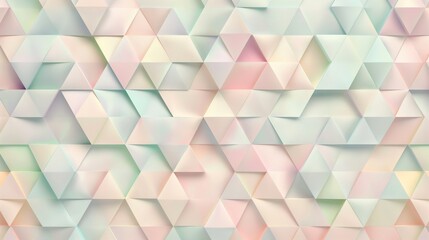 Obraz premium Pastel geometric pattern with 3D triangles, modern abstract texture, minimalism, soft colors, futuristic design, seamless background concept