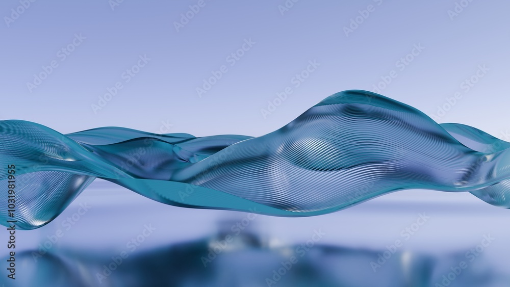 Poster Abstract Red and Blue Curved Lines in Dynamic Gradient Flow