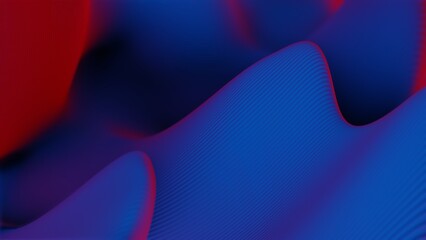 Abstract Red and Blue Curved Lines in Dynamic Gradient Flow