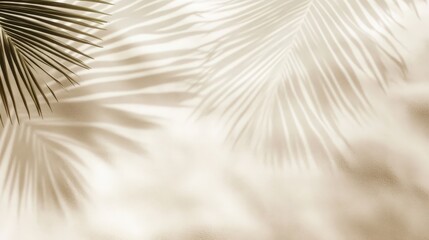 Subtle Palm Leaf Shadows on Soft Background