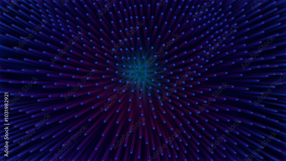 Poster red and blue abstract radiating light pattern