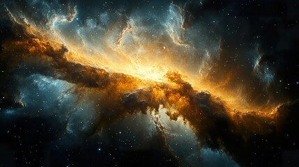 Fototapeta premium Abstract Galaxy Illustration with Stars, Planets and Nebulae