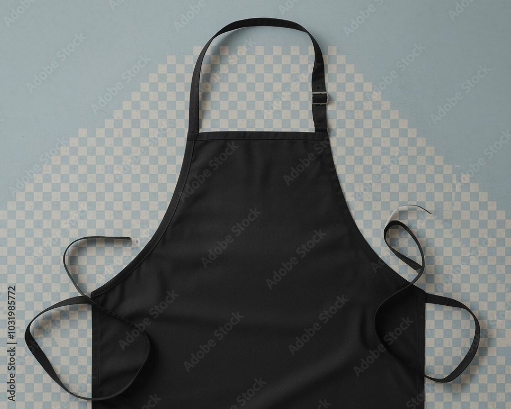 Wall mural blank black baker chef apron mockup for professional kitchen staff front view with adjustable ss