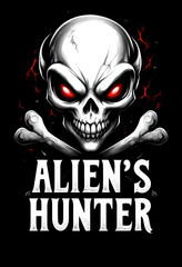 Fototapeta premium Alien Skull with Crossed Bones 
