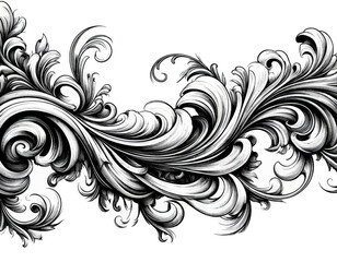 Fototapeta premium Black and White Ornate Swirls 