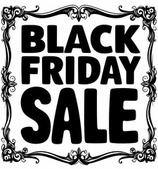 Fototapeta premium Black Friday Sale Sign with Ornate Frame