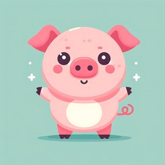 Naklejka premium pig cartoon