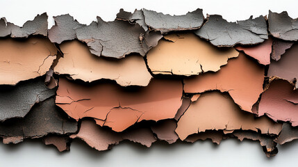 Fototapeta premium Peeling paint texture, white isolate background